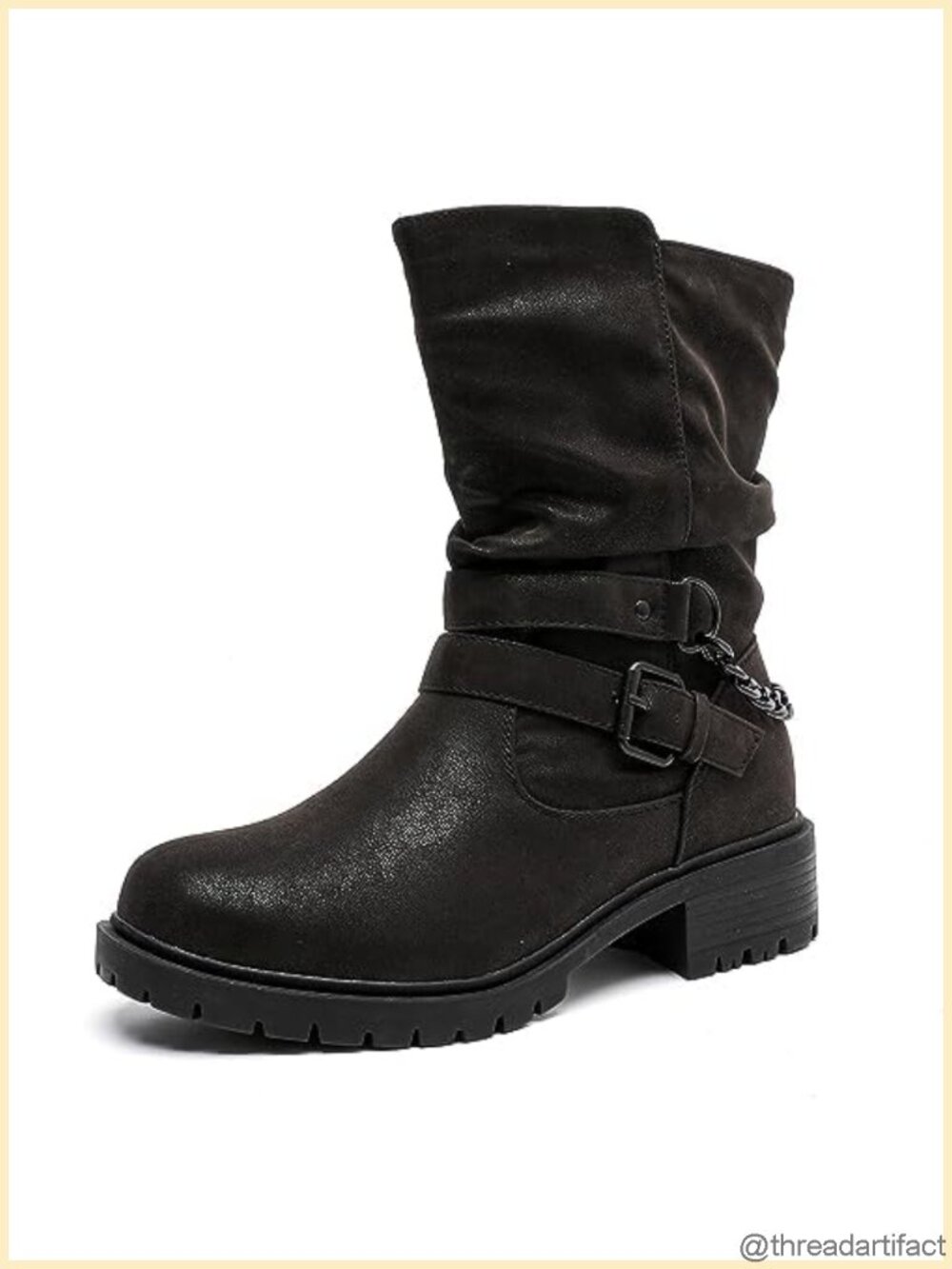 Women's Wide Width Ankle Boots Faux Leather Memory Foam Block Heel Side Zip